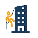 Abseiling work and high-rise building work