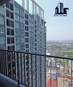 Install bird netting on condo balcony npnetandpaint
